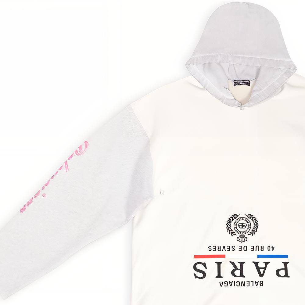 Balenciaga FW22 Reverse Letter Print Hoodie  Loose Fit White 698156TMVD19000 圖 6