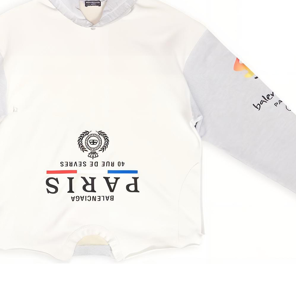 Balenciaga FW22 Reverse Letter Print Hoodie  Loose Fit White 698156TMVD19000 圖 7
