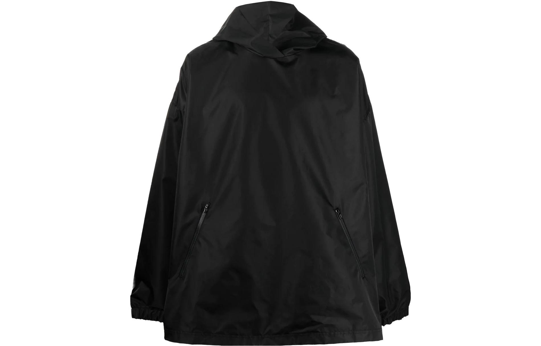 Balenciaga FW22 Solid Color Hoodie Jacket Oversized Fit Black - 715024TLO251000