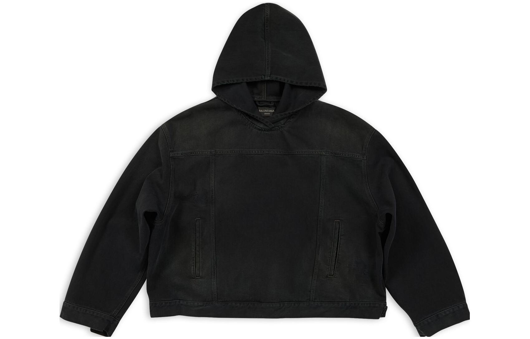 Balenciaga FW22 Solid Color Oversized Hoodie Black 719313TNW541129