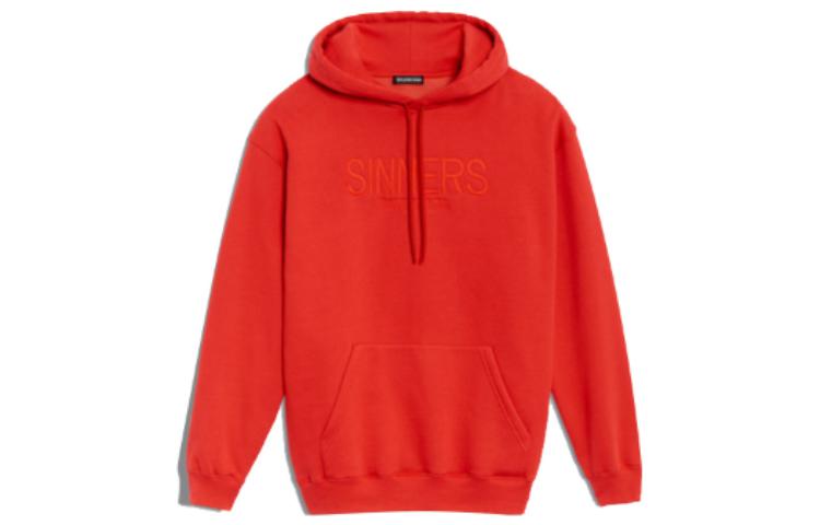 Balenciaga FW22 Solid Color Oversized Hoodie Red Casual Pullover 487209TBV456157