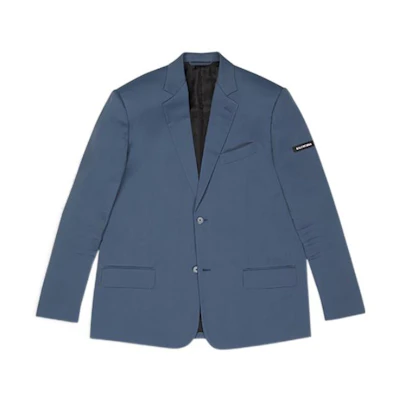 Balenciaga FW22 Solid Color Single-Breasted Oversized Jacket Blue Men’s 674430TNO611760