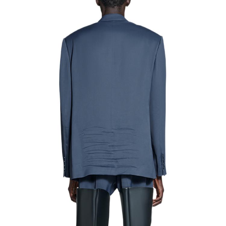 Balenciaga FW22 Solid Color Single-Breasted Oversized Jacket Blue Men’s 674430TNO611760 圖 5