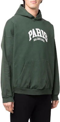 Balenciaga FW22 Solid Logo Print Green Hoodie Regular Fit Pullover. 674986TLVL83011 Shop Balenciaga FW22 Solid Logo Print Green Hoodie Regular Fit Pullover. 674986TLVL83011
