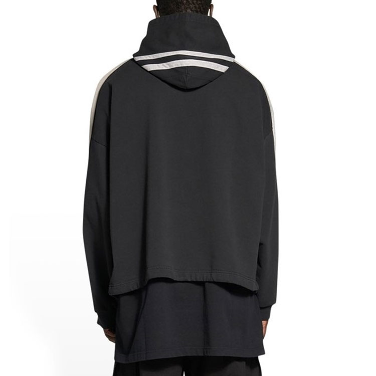 Balenciaga FW22 Striped Logo Print Hoodie  Black Long Sleeve Sweatshirt 704023TMVG23869 圖 6
