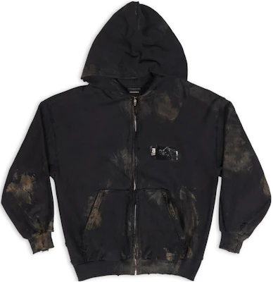 巴黎世家 FW22 漸層染標誌拉鍊連帽外套 寬鬆中性版 - 黑色 720424-TNVK5-1089 Order 巴黎世家 FW22 漸層染標誌拉鍊連帽外套 寬鬆中性版 - 黑色 720424-TNVK5-1089