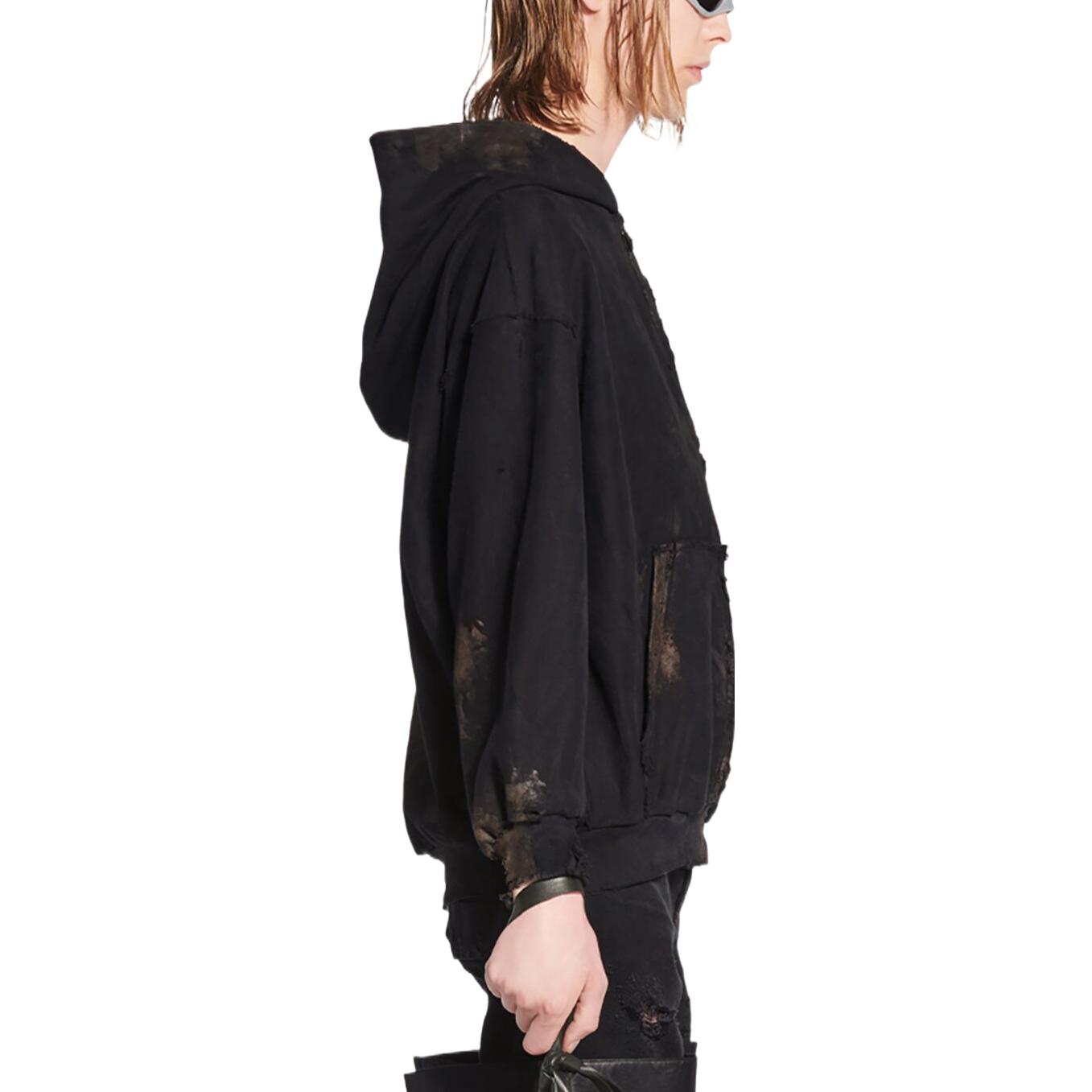 Balenciaga FW22 Tie-Dye Logo Zip-Up Hoodie Oversized Unisex - Black. 720424-TNVK5-1089 圖 5