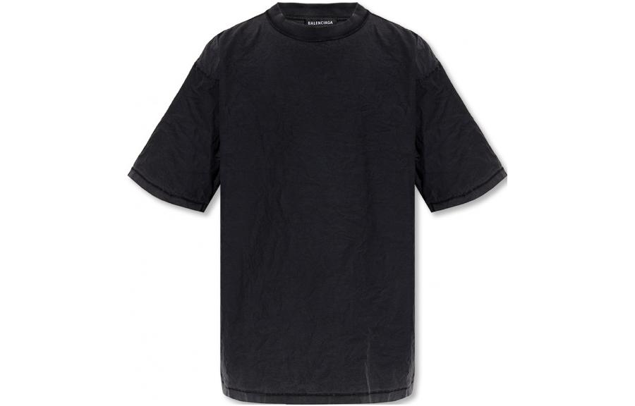 Balenciaga FW22 Unisex Black Washed Effect Crewneck T-Shirt. 698816TMVN41000