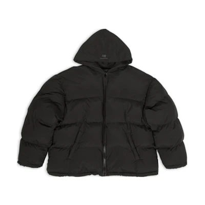 Balenciaga FW22 Unisex Solid Color Black Hoodie Jacket 720147TNO451000