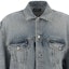 Details for Balenciaga FW22 Unisex Washed Denim Twill Long Sleeve Jacket Blue. 706654TDW144824