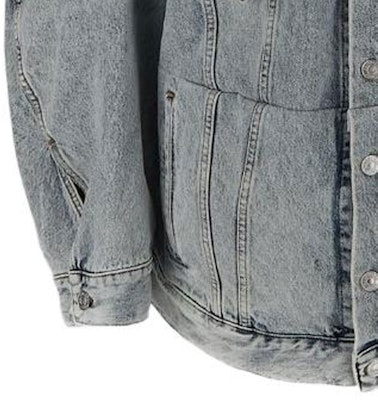 Balenciaga FW22 Unisex Washed Denim Twill Long Sleeve Jacket Blue. 706654TDW144824 Cheap Balenciaga FW22 Unisex Washed Denim Twill Long Sleeve Jacket Blue. 706654TDW144824