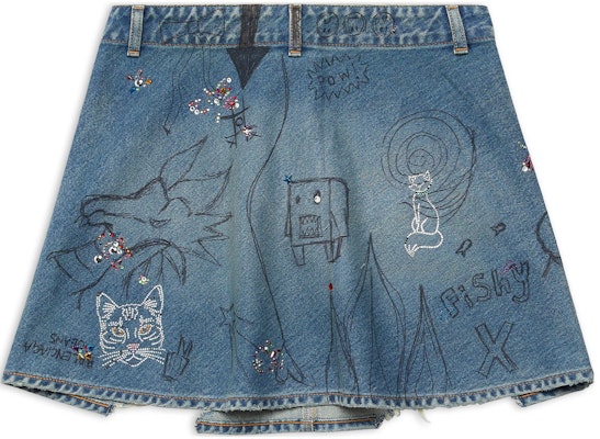 발렌시아가 FW22 빈티지 그래피티 데님 스커트 블루 - 레귤러핏 숏기장 719295TNW564268 Lookbook 발렌시아가 FW22 빈티지 그래피티 데님 스커트 블루 - 레귤러핏 숏기장 719295TNW564268