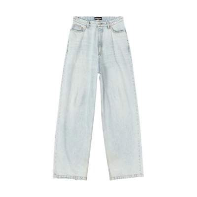 Balenciaga FW22 Vintage High-Waisted Wide-Leg Jeans Blue 704282TDW144824