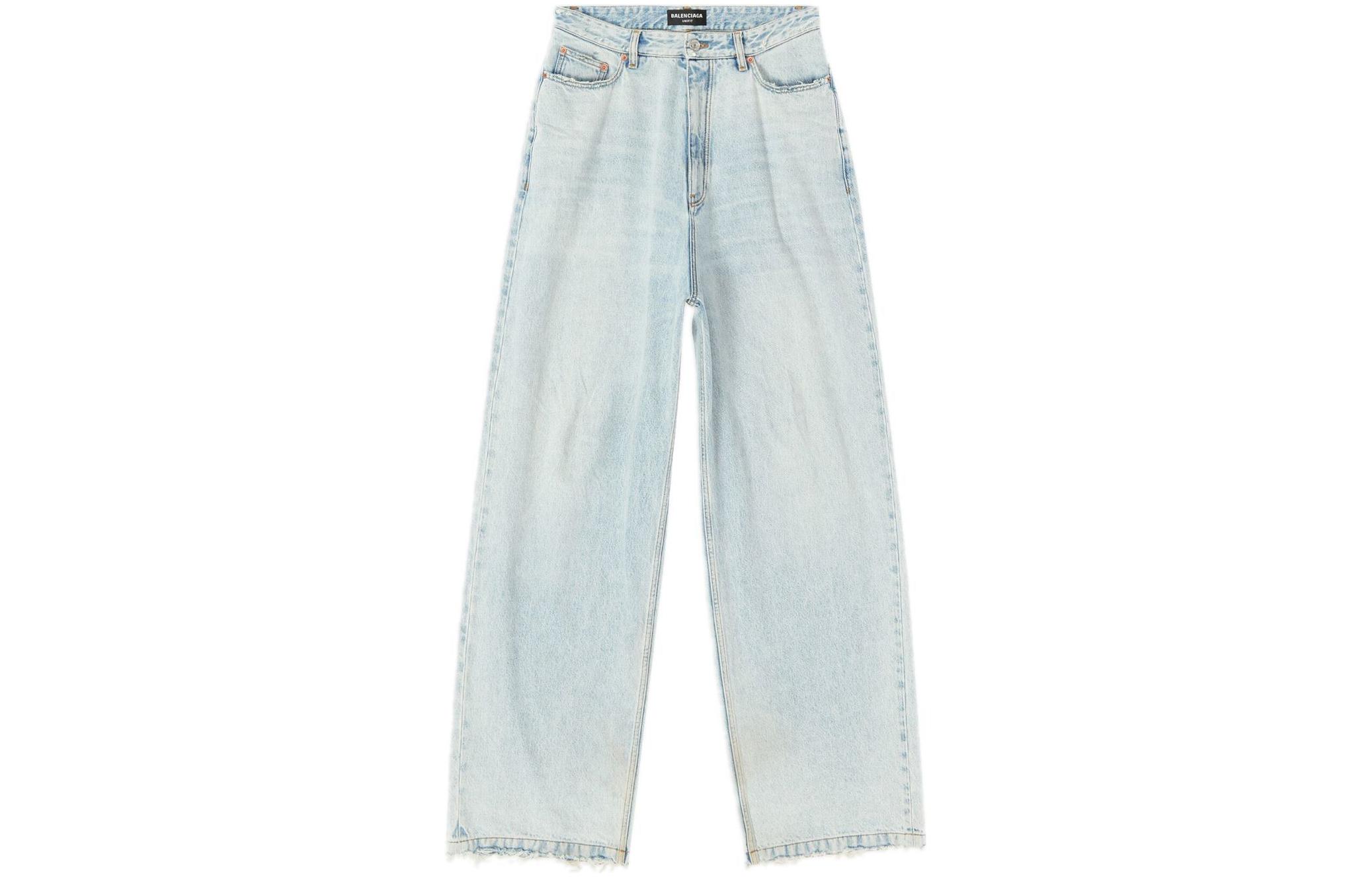 Order Balenciaga FW22 Vintage Jeans High-Waisted Wide-Leg Biru. 704282TDW144824