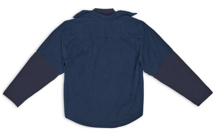 Lookbook Balenciaga FW22 復古拼接長袖襯衫 寬鬆版型 藍色男裝。 699227TYB184100