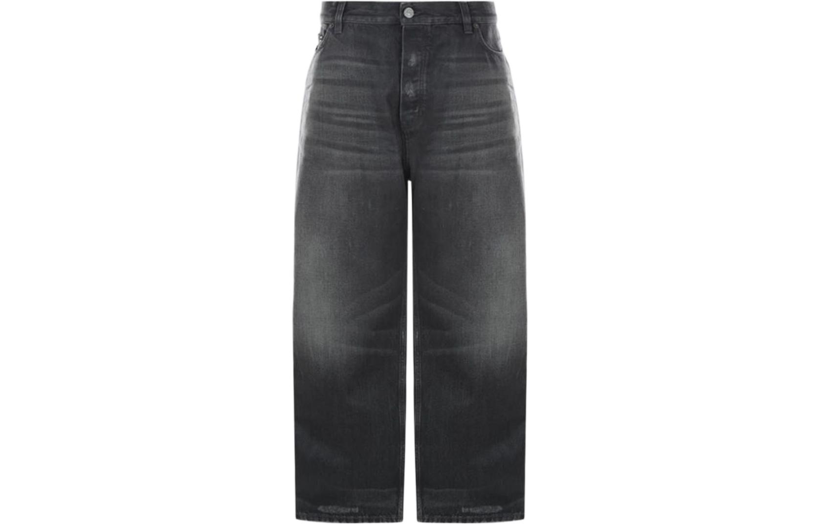 Balenciaga FW22 Washed Straight-Leg Loose Fit Grey Jeans for Men. 719341TNW611270