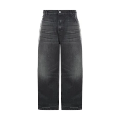 Balenciaga FW22 Washed Straight-Leg Loose Fit Grey Jeans for Men. 719341TNW611270