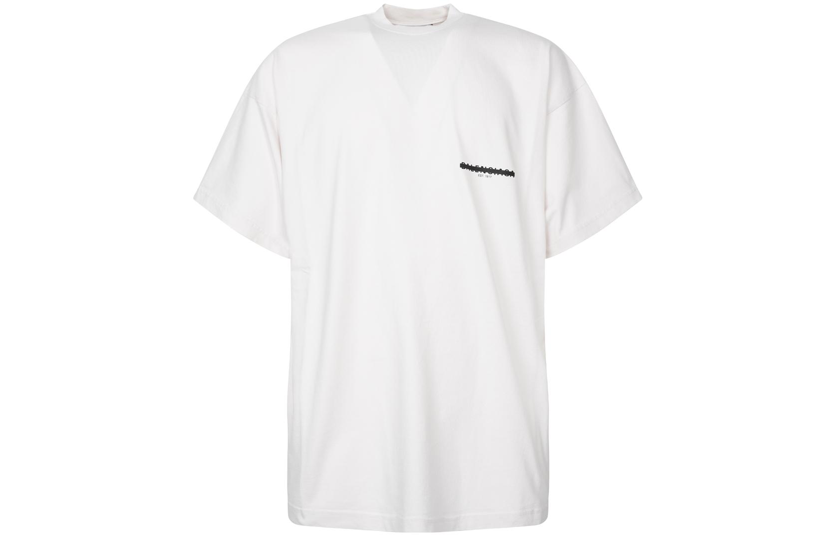 Balenciaga FW22 White Logo Print Oversized Crew Neck T-Shirt 694576TMVJ69800 圖 2