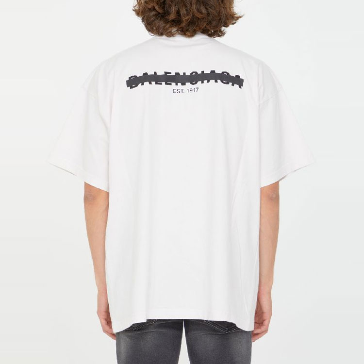 Balenciaga FW22 White Logo Print Oversized Crew Neck T-Shirt 694576TMVJ69800 圖 7