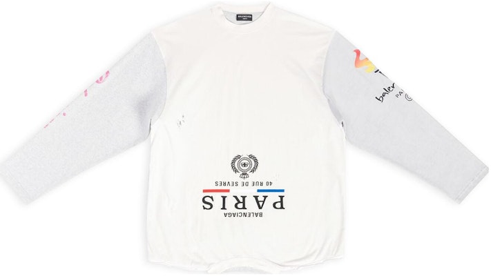 Balenciaga FW22 白色Logo印花寬鬆長袖T恤 休閒版型 698155TMVC99000 Buy Balenciaga FW22 白色Logo印花寬鬆長袖T恤 休閒版型 698155TMVC99000