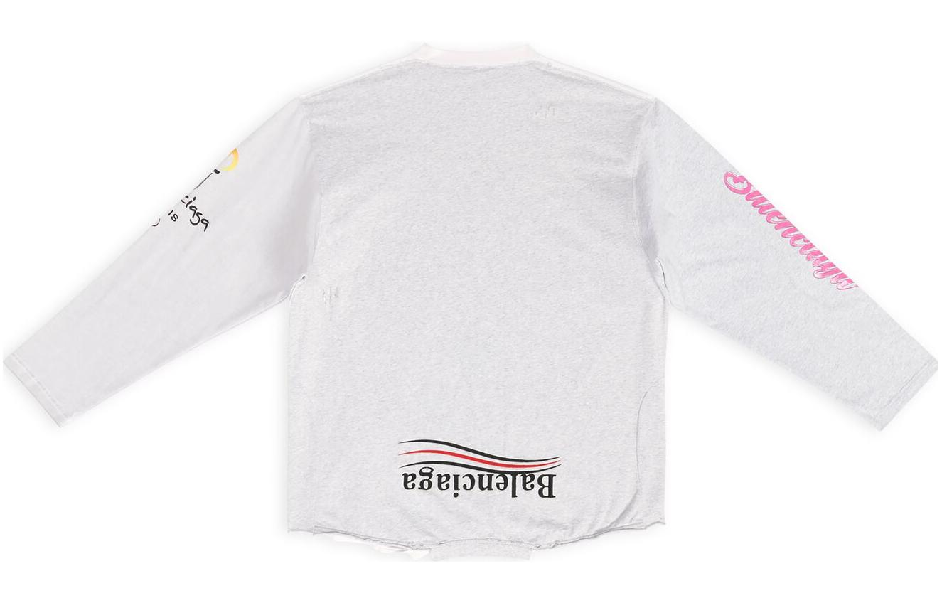 Lookbook Balenciaga FW22 白色Logo印花寬鬆長袖T恤 休閒版型 698155TMVC99000