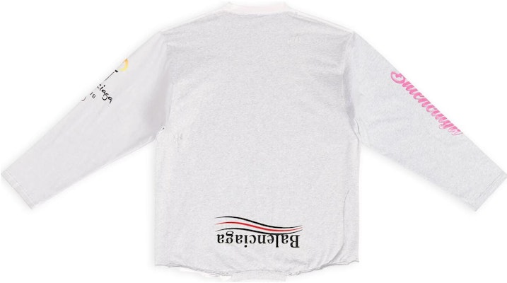 Balenciaga FW22 白色Logo印花寬鬆長袖T恤 休閒版型 698155TMVC99000 Lookbook Balenciaga FW22 白色Logo印花寬鬆長袖T恤 休閒版型 698155TMVC99000