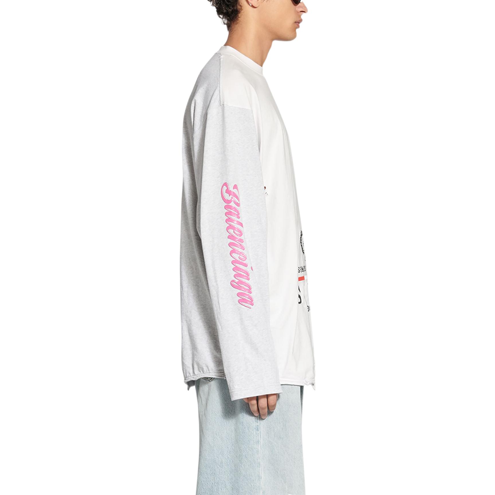 Purchase Balenciaga FW22 白色Logo印花寬鬆長袖T恤 休閒版型 698155TMVC99000