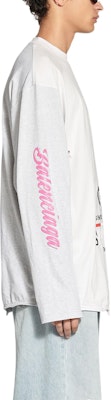 Balenciaga FW22 白色Logo印花寬鬆長袖T恤 休閒版型 698155TMVC99000 Purchase Balenciaga FW22 白色Logo印花寬鬆長袖T恤 休閒版型 698155TMVC99000