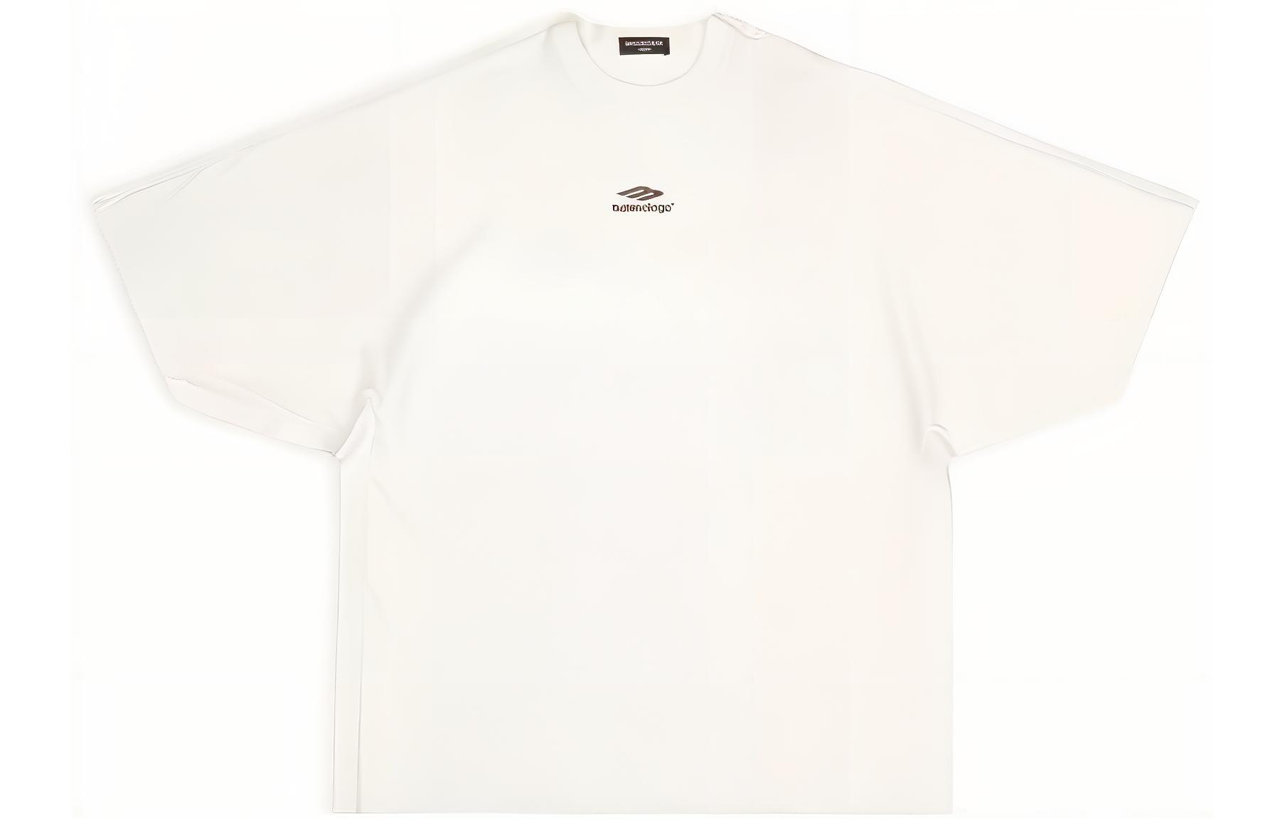Balenciaga FW22 White Logo Printed Oversized Unisex T-Shirt. 704032TMVJ70978 圖 2