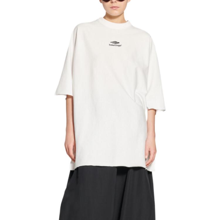 Balenciaga FW22 White Logo Printed Oversized Unisex T-Shirt. 704032TMVJ70978 圖 4