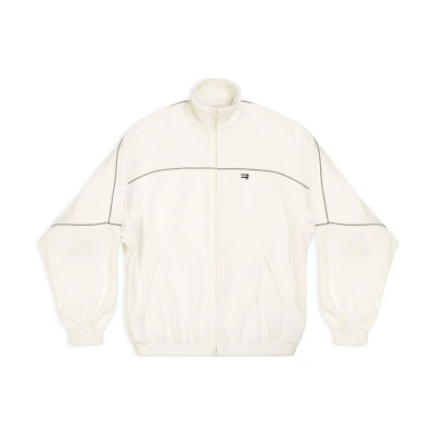 Balenciaga FW22 White Loose Fit Zip-Up Jacket Full-Sleeve Sun Protection 719865TNQ069800