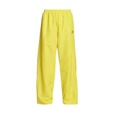Balenciaga FW22 Yellow Logo Print Knit Straight-Leg Sweatpants Mens Regular Fit. 720215TKO487640