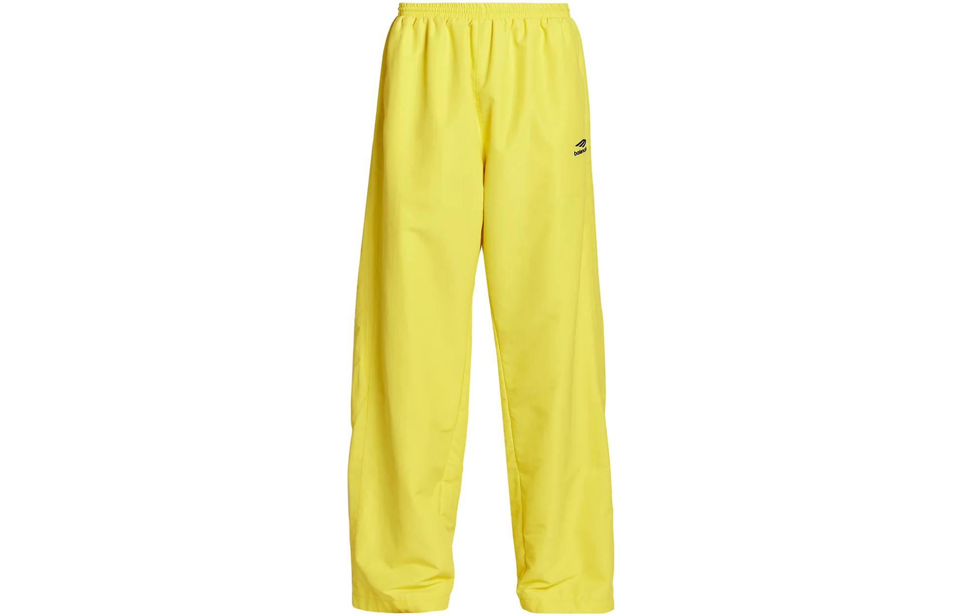 Order Balenciaga FW22 Yellow Logo Print Knit Straight-Leg Sweatpants Mens Regular Fit. 720215TKO487640