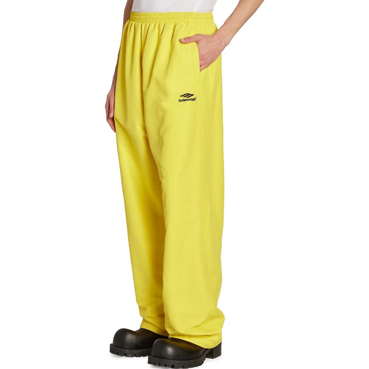 Purchase Balenciaga FW22 Yellow Logo Print Knit Straight-Leg Sweatpants Mens Regular Fit. 720215TKO487640