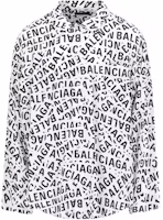 Balenciaga FW23 Alphabet Print Square Neck Shirt White. 681812TML219040 Balenciaga FW23 Alphabet Print Square Neck Shirt White. 681812TML219040