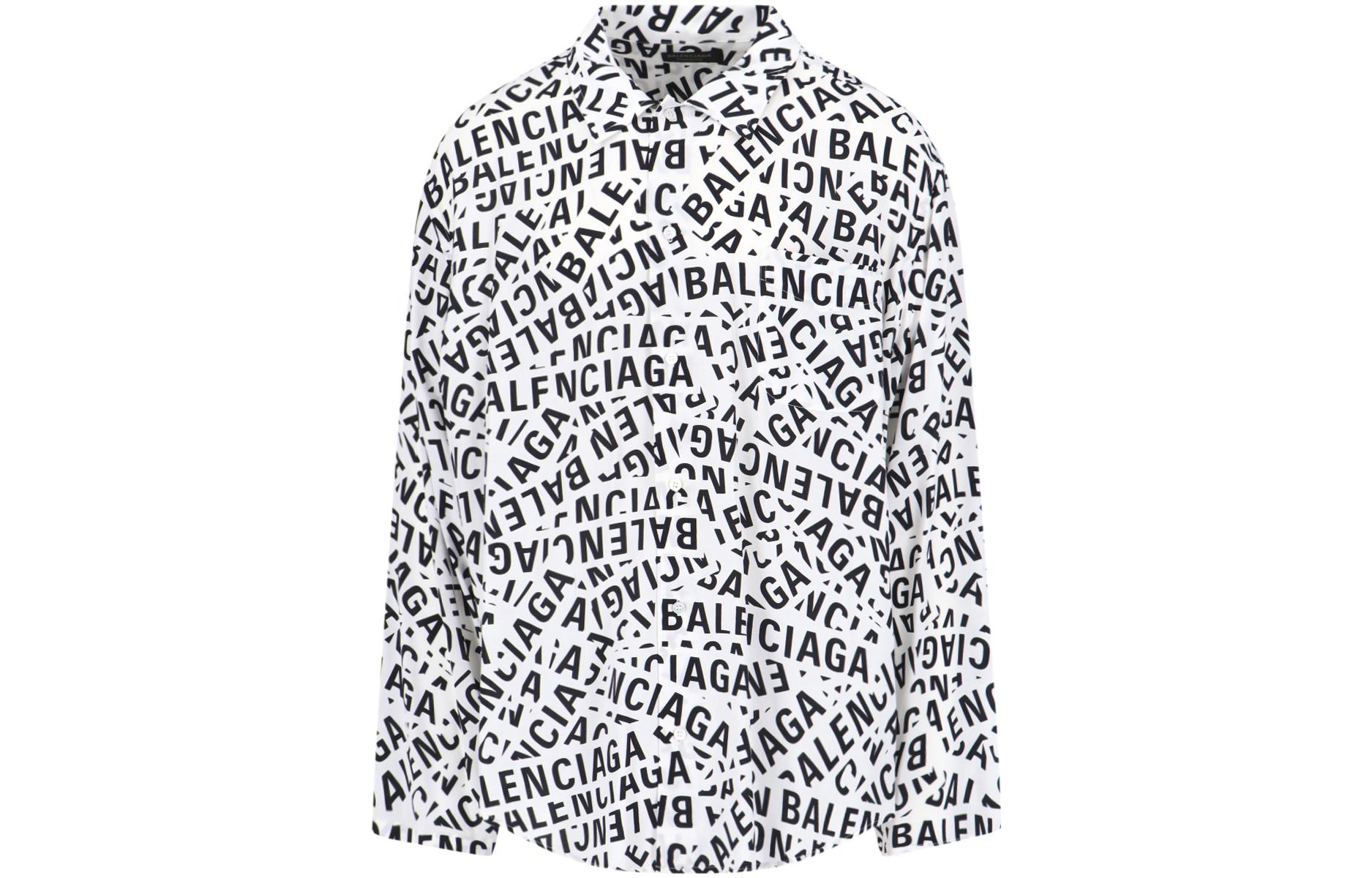 Balenciaga FW23  Alphabet Print Square Neck Shirt White. 681812TML219040 圖 2
