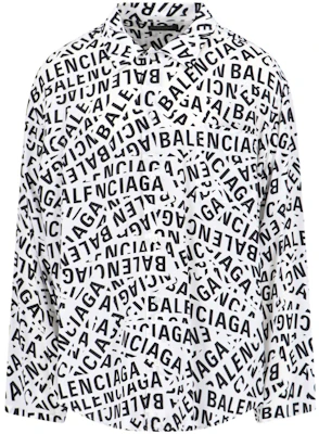 巴黎世家 FW23 字母印花方领白衬衫 681812TML219040 Order 巴黎世家 FW23 字母印花方领白衬衫 681812TML219040
