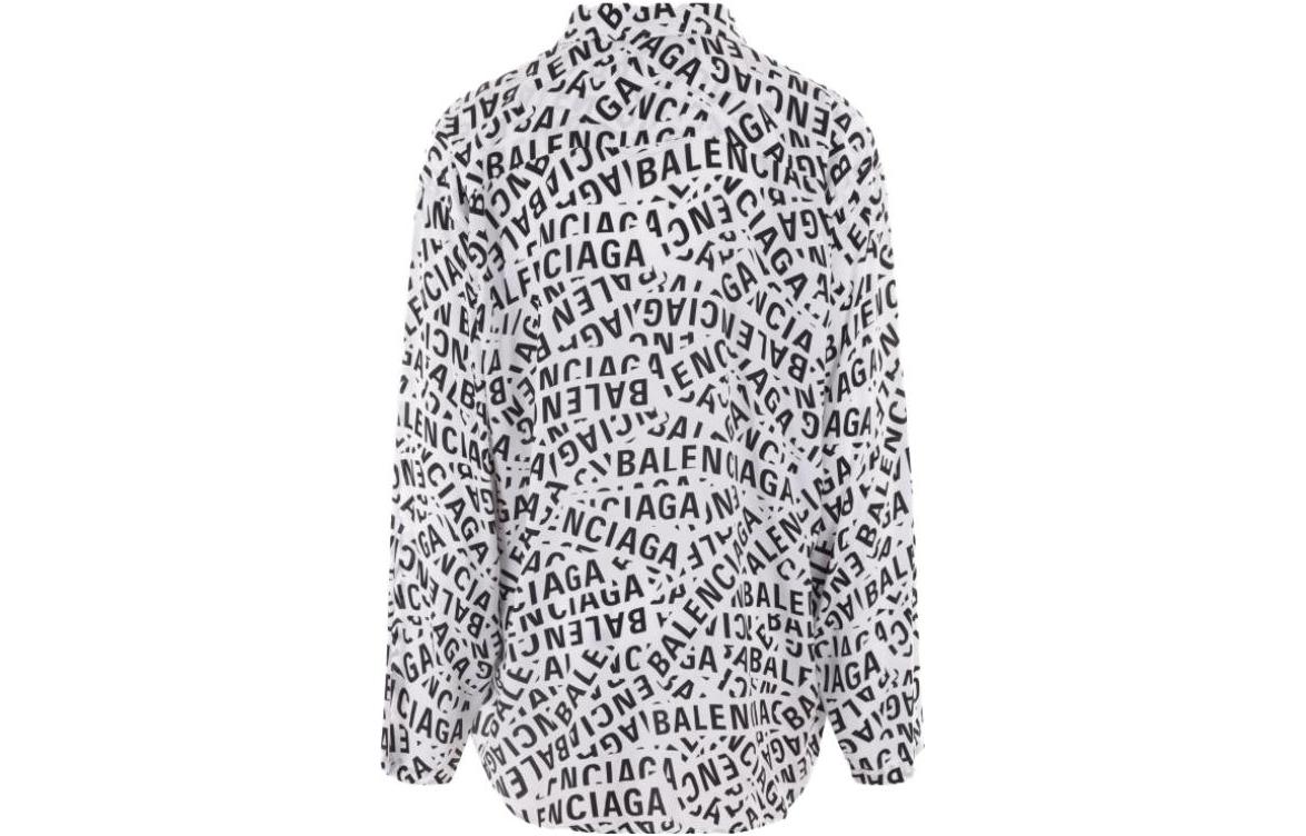 Balenciaga FW23  Alphabet Print Square Neck Shirt White. 681812TML219040 圖 3