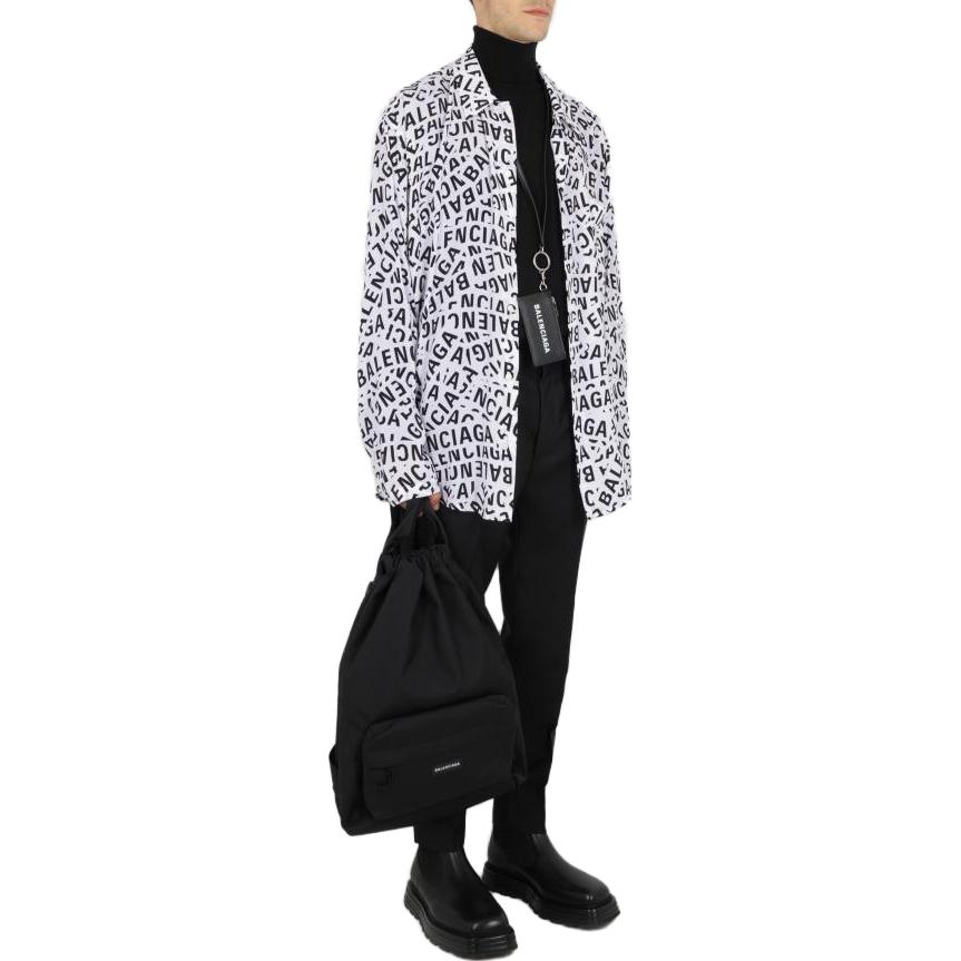 Balenciaga FW23  Alphabet Print Square Neck Shirt White. 681812TML219040 圖 4