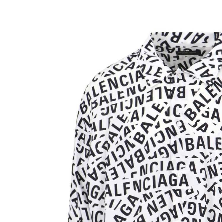 Balenciaga FW23  Alphabet Print Square Neck Shirt White. 681812TML219040 圖 5