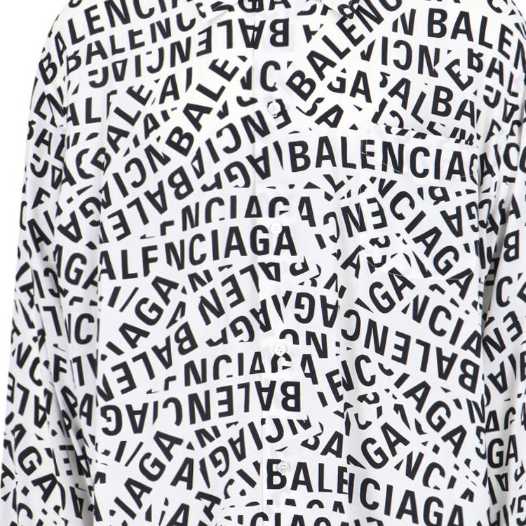 Balenciaga FW23  Alphabet Print Square Neck Shirt White. 681812TML219040 圖 7