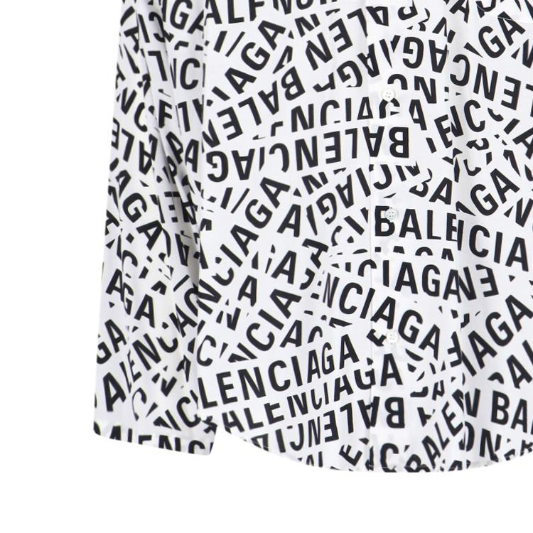 Balenciaga FW23  Alphabet Print Square Neck Shirt White. 681812TML219040 圖 8