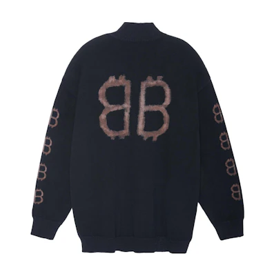 Balenciaga FW23 Black Letter Printed Turtleneck Sweater. 750413T32801000