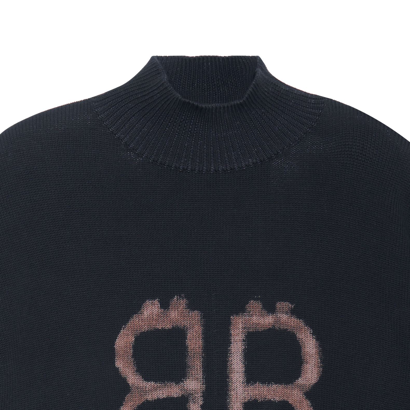 Shop バレンシアガ FW23 ブラック レタープリント タートルネック セーター 750413T32801000