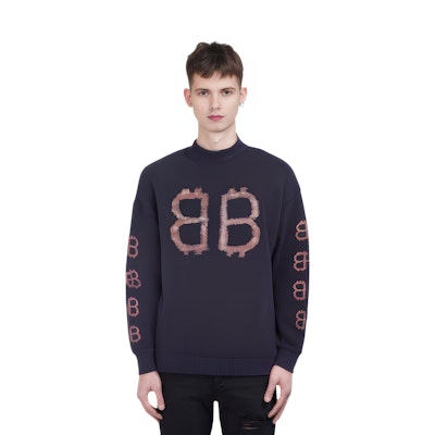 バレンシアガ FW23 ブラック レタープリント タートルネック セーター 750413T32801000 Cheap バレンシアガ FW23 ブラック レタープリント タートルネック セーター 750413T32801000