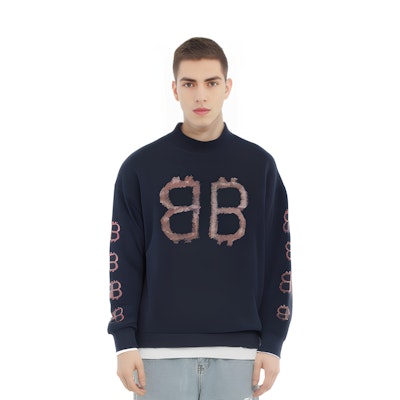 バレンシアガ FW23 ブラック レタープリント タートルネック セーター 750413T32801000 1