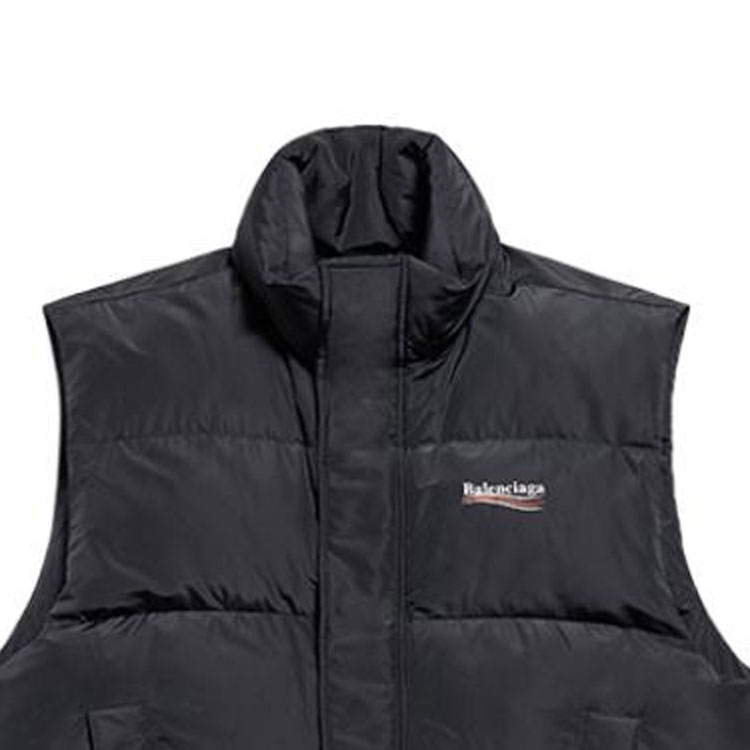 Balenciaga FW23  Black Logo Print Stand Collar Vest Regular Fit 762769TYD361000 圖 4