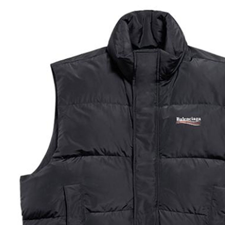 Balenciaga FW23  Black Logo Print Stand Collar Vest Regular Fit 762769TYD361000 圖 5