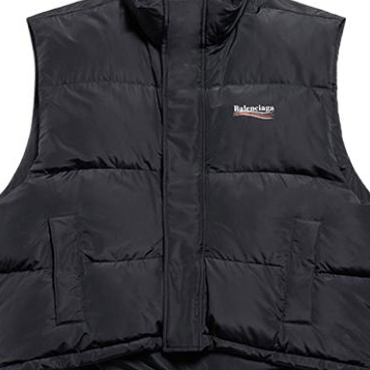 Balenciaga FW23  Black Logo Print Stand Collar Vest Regular Fit 762769TYD361000 圖 6