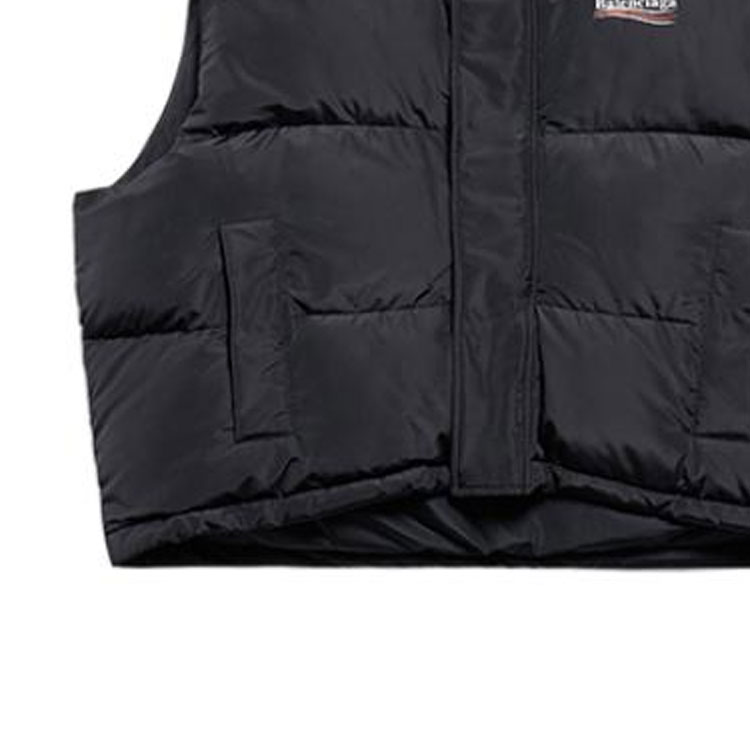 Balenciaga FW23  Black Logo Print Stand Collar Vest Regular Fit 762769TYD361000 圖 7